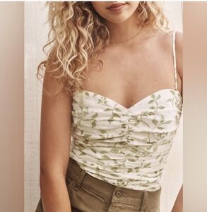 Reformation Fennel Linen Top